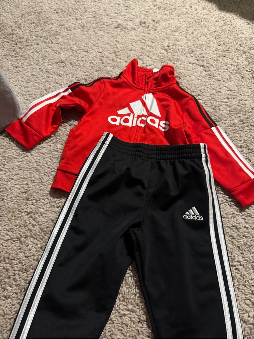 Toddler adidas track set adidas Red and Black Kids Track Jacket & Pants